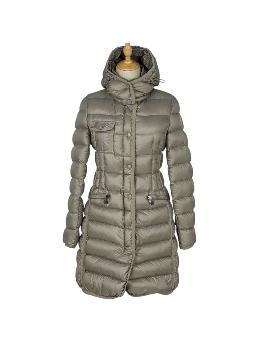 Moncler Hermine Down Coat Beige